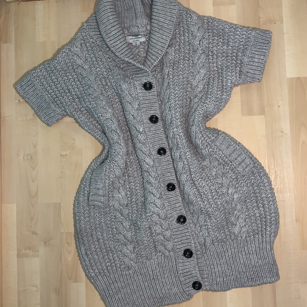 ADAM LIPPES Adampluseve Heavy Wool blend cable knit cardigan sweater